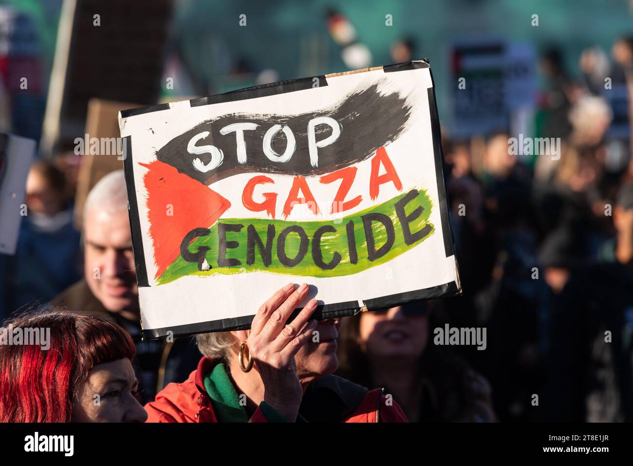 pro-palestine-rally-national-demonstration-for-palestine-taking-place-on-armistice-day-in-london-uk-crossing-vauxhall-bridge-stop-gaza-genocide-2T8E1JR